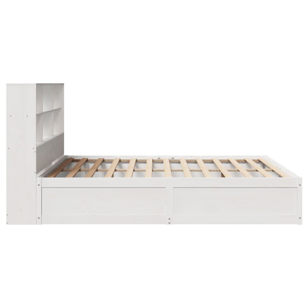 Cadre de lit sans matelas blanc 180x200 cm bois massif de pin - XIOS