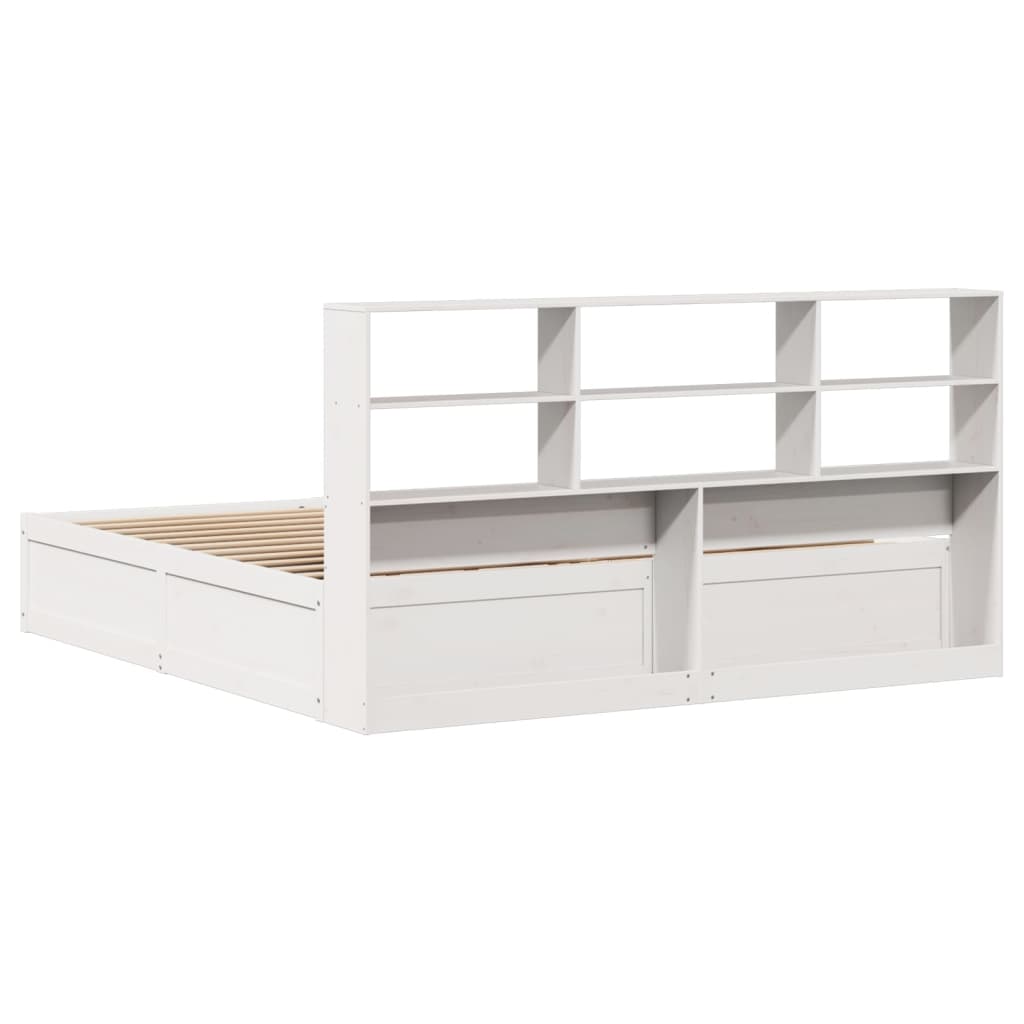Cadre de lit sans matelas blanc 180x200 cm bois massif de pin - XIOS