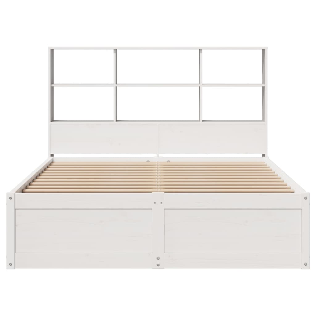 Cadre de lit sans matelas blanc 140x200 cm bois de pin massif - XIOS