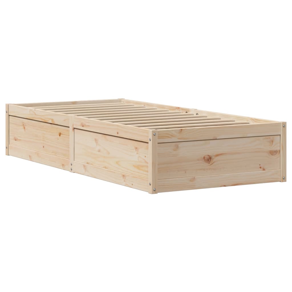 Cadre de lit sans matelas 90x200 cm bois de pin massif - XIOS