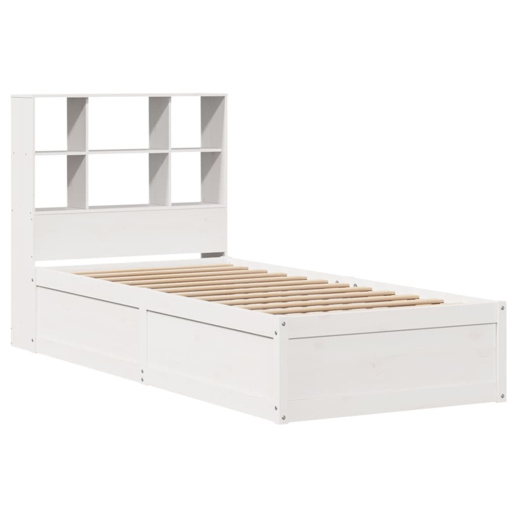 Cadre de lit sans matelas blanc 90x200 cm bois de pin massif - XIOS