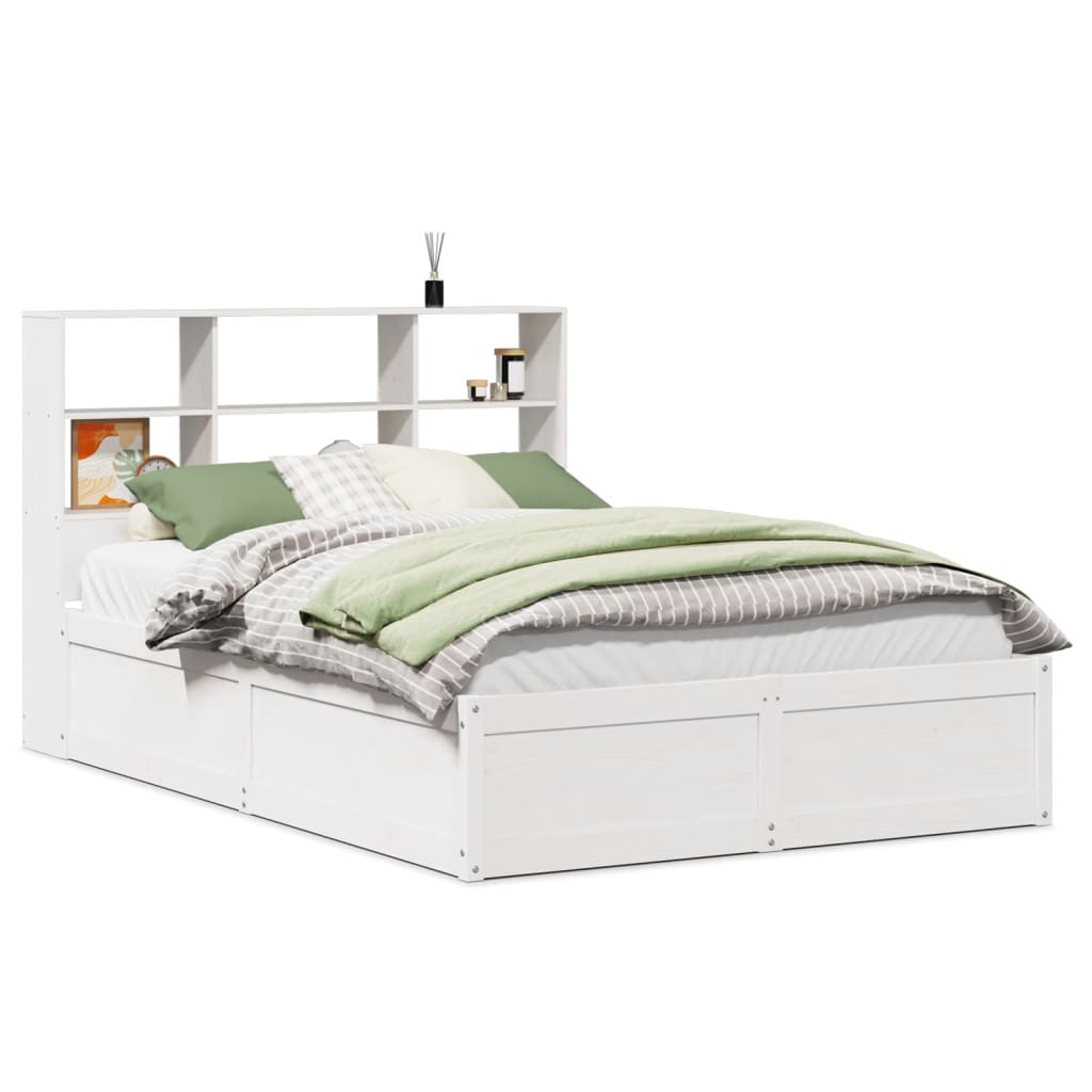 Cadre de lit sans matelas blanc 120x190 cm bois de pin massif - XIOS