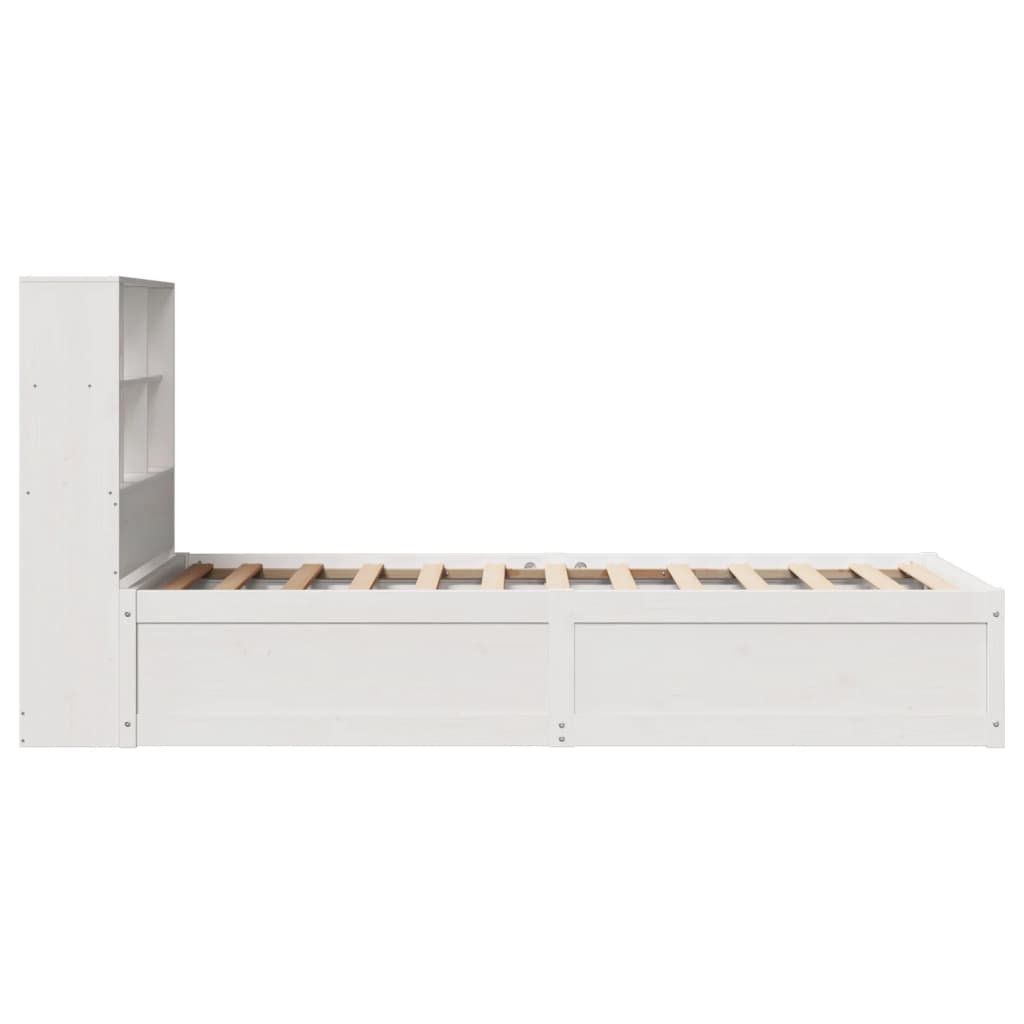 Cadre de lit sans matelas blanc 90x190 cm bois de pin massif - XIOS