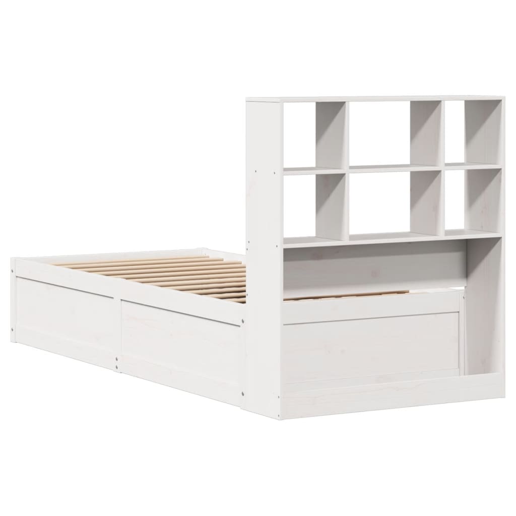 Cadre de lit sans matelas blanc 90x190 cm bois de pin massif - XIOS