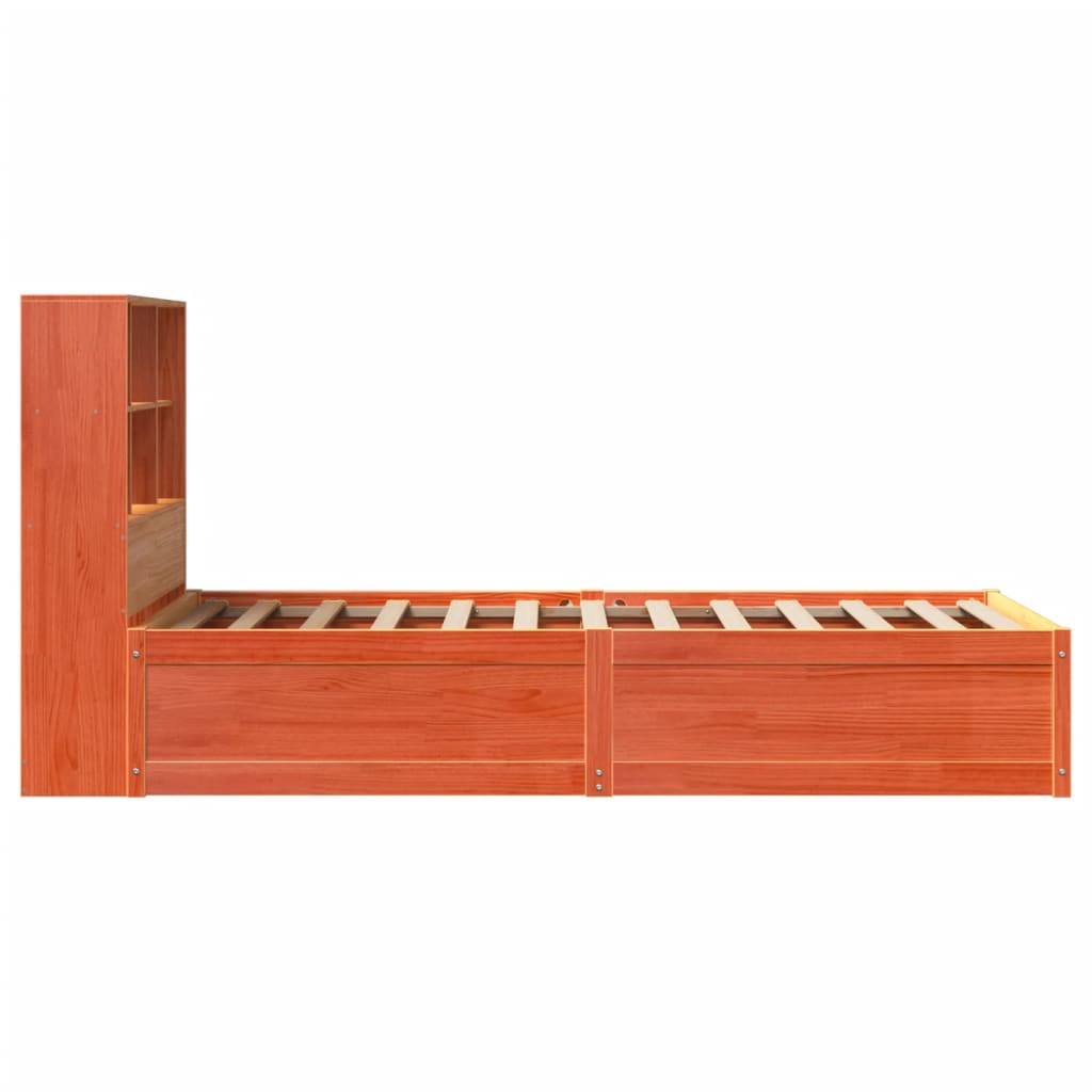 Cadre de lit sans matelas cire marron 75x190 cm bois pin massif - XIOS