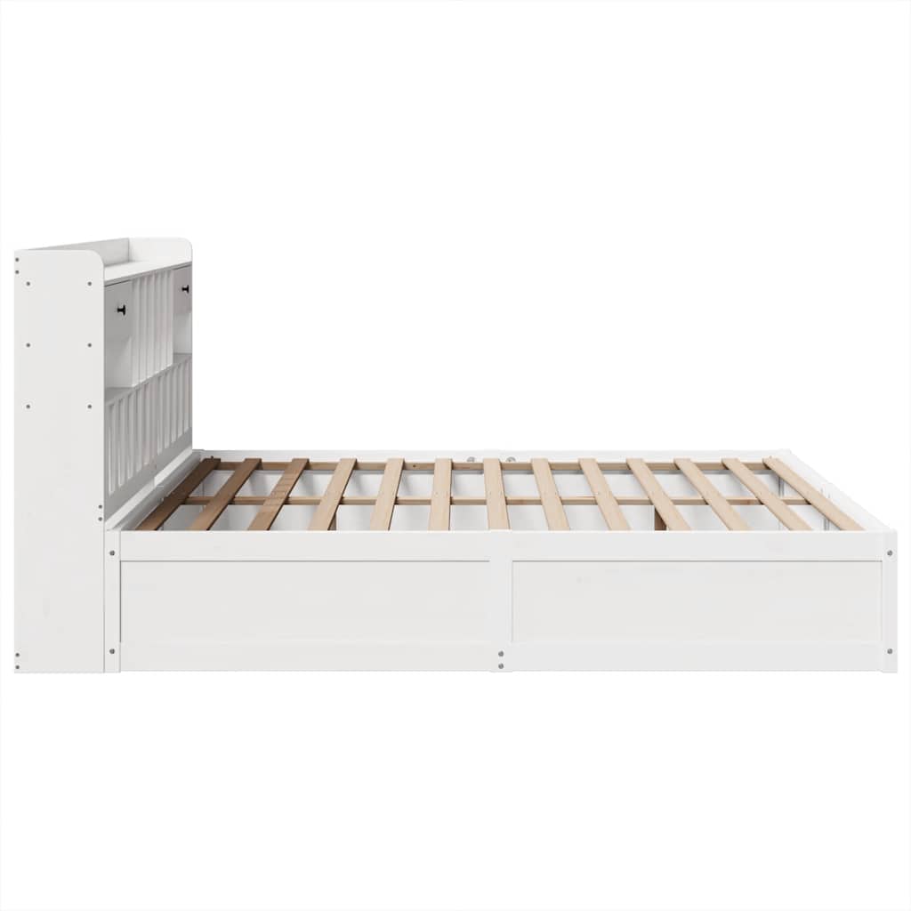 Cadre de lit sans matelas blanc 180x200 cm bois massif de pin - XIOS