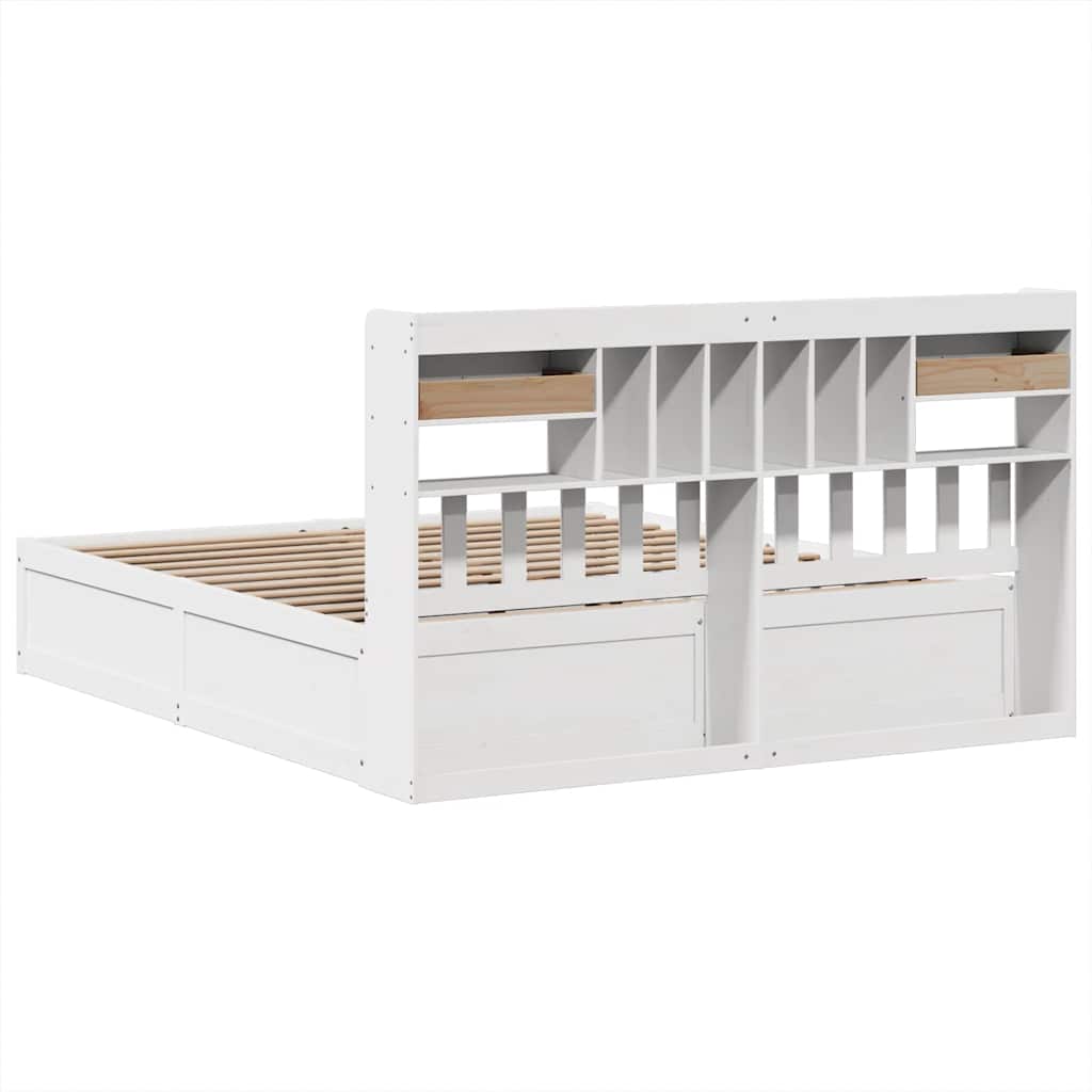 Cadre de lit sans matelas blanc 180x200 cm bois massif de pin - XIOS