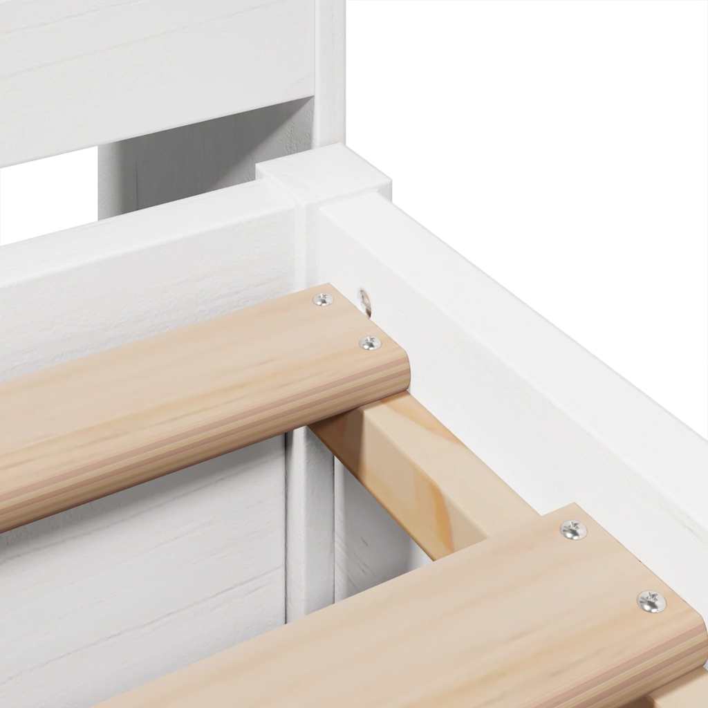 Cadre de lit sans matelas blanc 180x200 cm bois massif de pin - XIOS