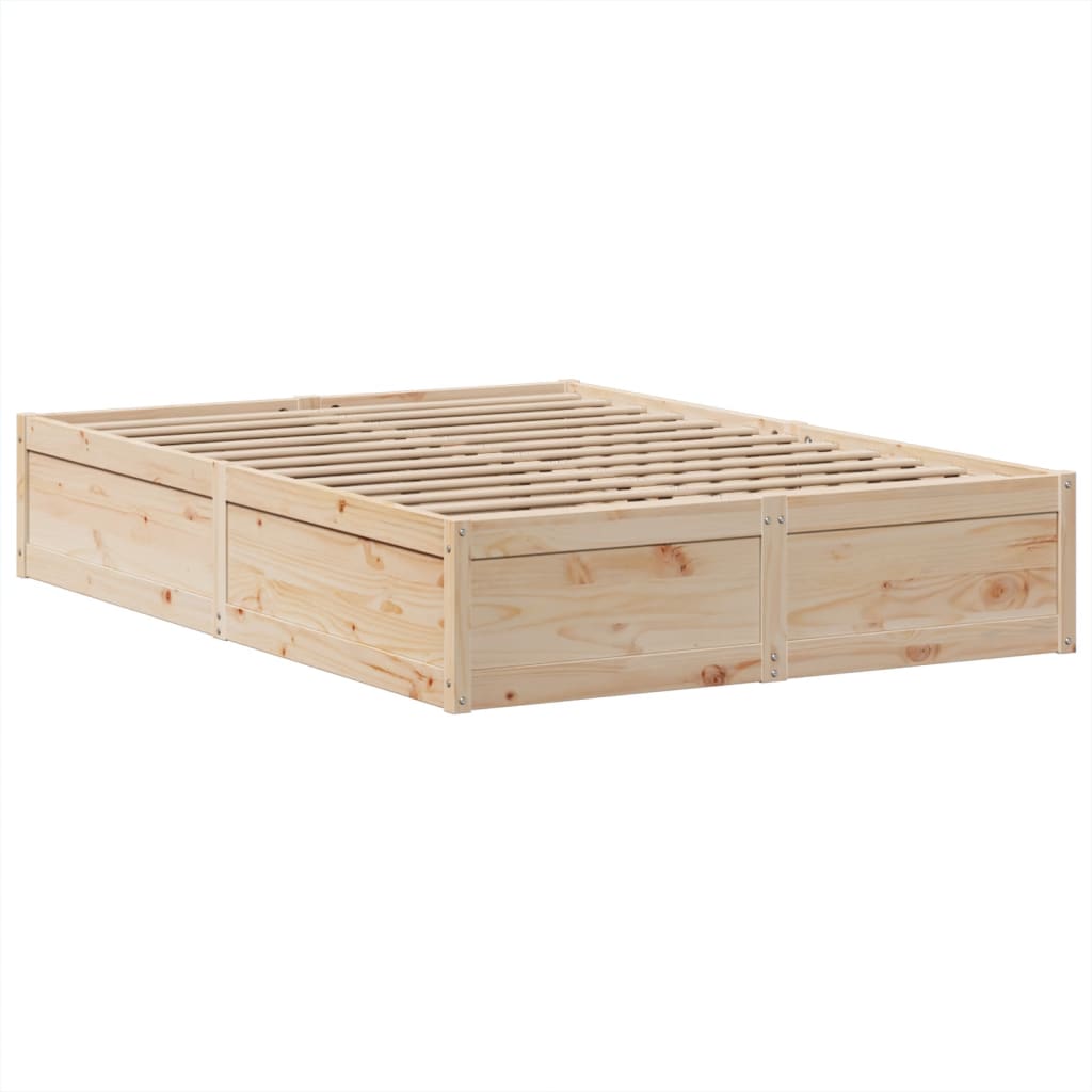 Cadre de lit sans matelas 160x200 cm bois massif de pin - XIOS