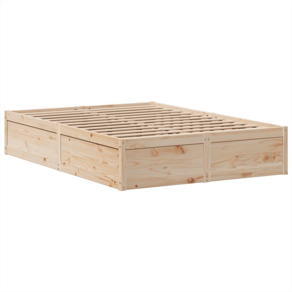 Cadre de lit sans matelas 140x200 cm bois massif de pin - XIOS