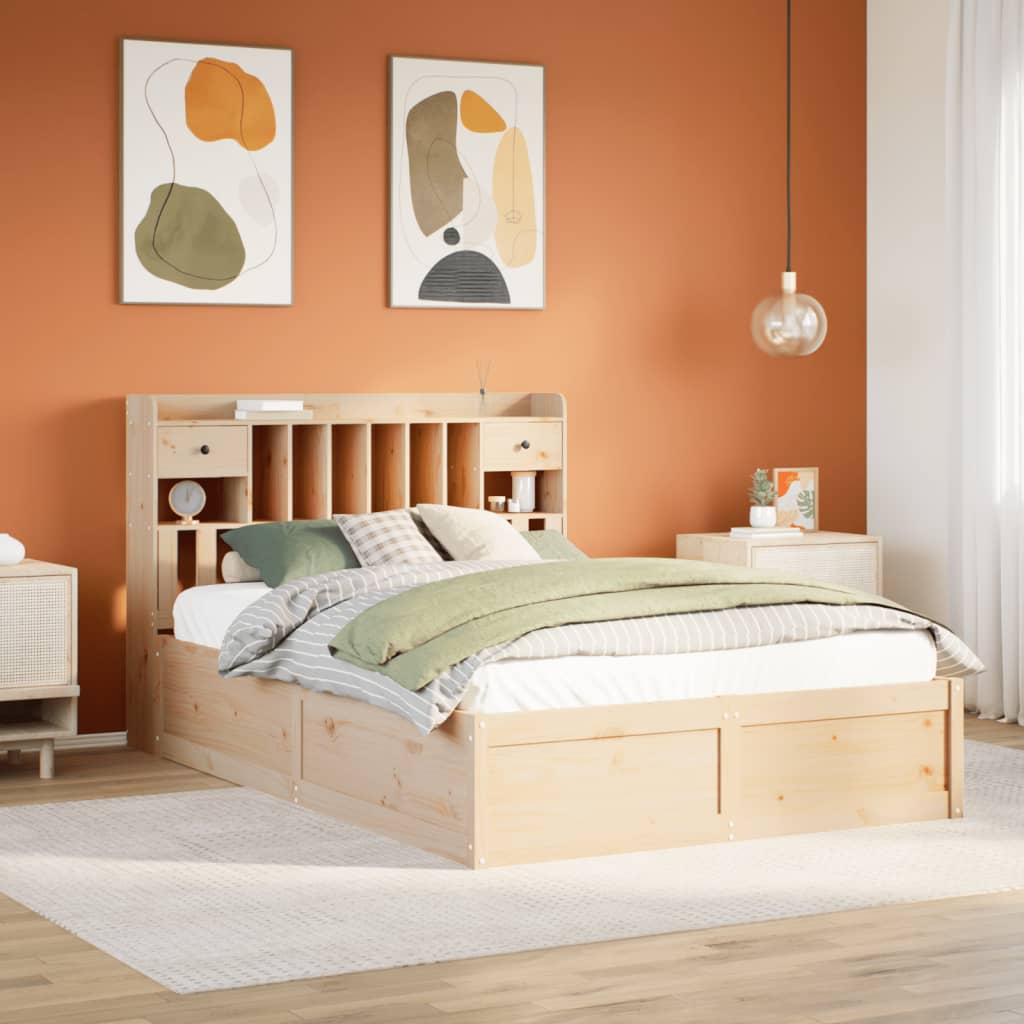 Cadre de lit sans matelas 140x200 cm bois massif de pin - XIOS