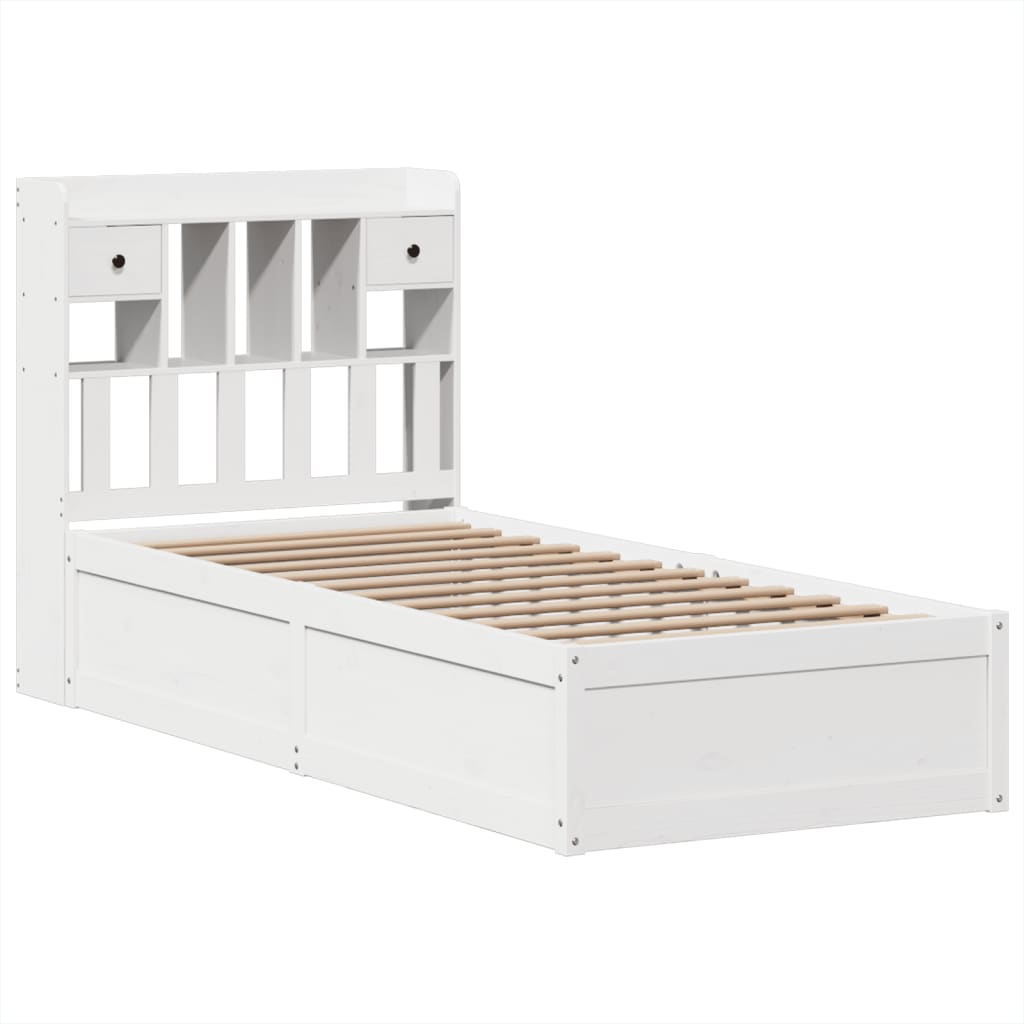 Cadre de lit sans matelas blanc 90x200 cm bois de pin massif - XIOS