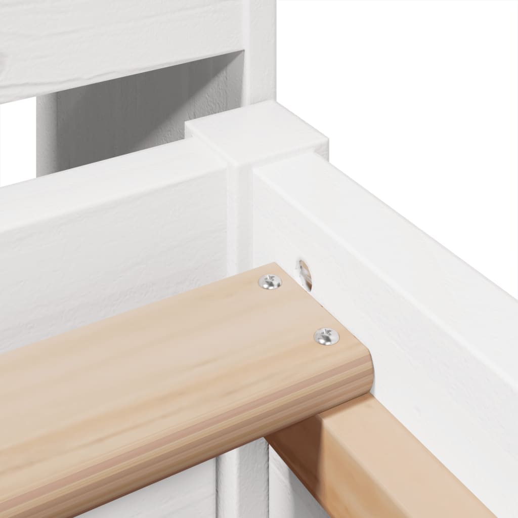 Cadre de lit sans matelas blanc 90x200 cm bois de pin massif - XIOS