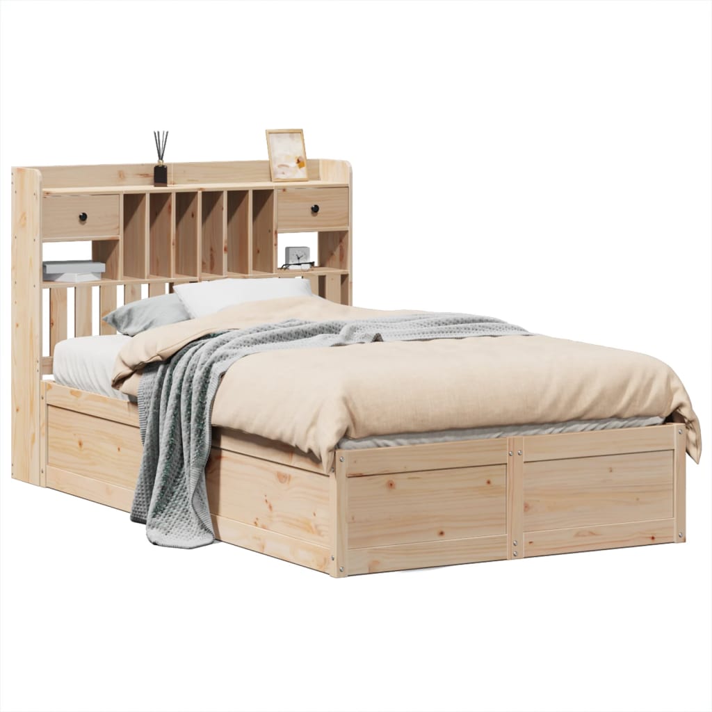 Cadre de lit sans matelas 135x190 cm bois de pin massif - XIOS