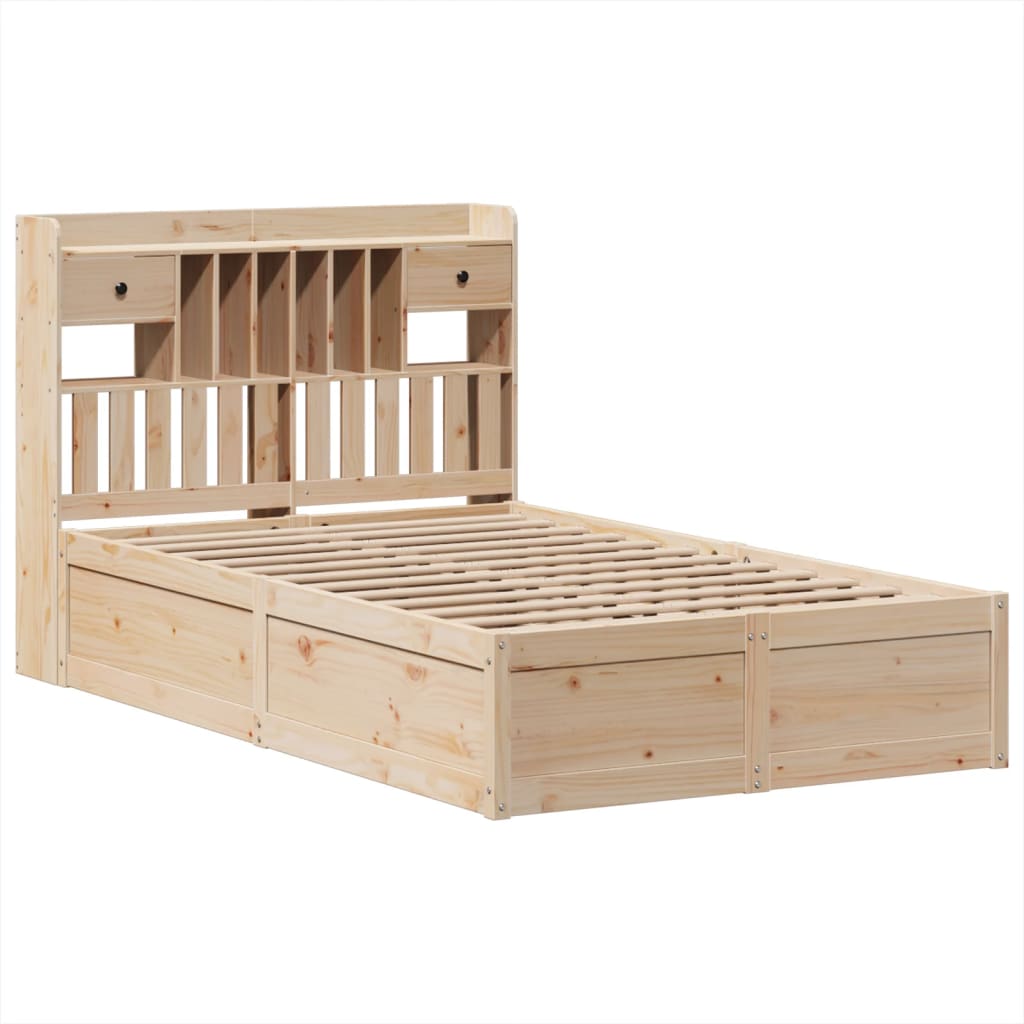 Cadre de lit sans matelas 135x190 cm bois de pin massif - XIOS