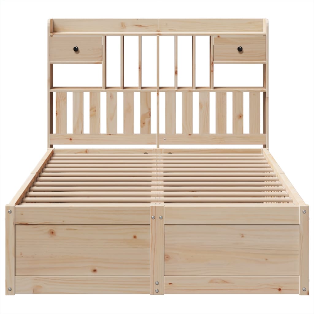 Cadre de lit sans matelas 135x190 cm bois de pin massif - XIOS