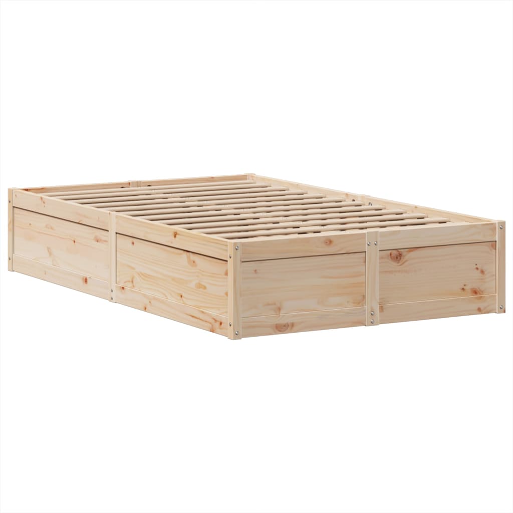Cadre de lit sans matelas 135x190 cm bois de pin massif - XIOS
