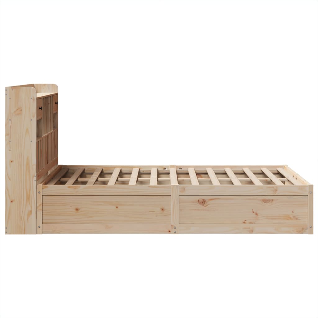 Cadre de lit sans matelas 135x190 cm bois de pin massif - XIOS