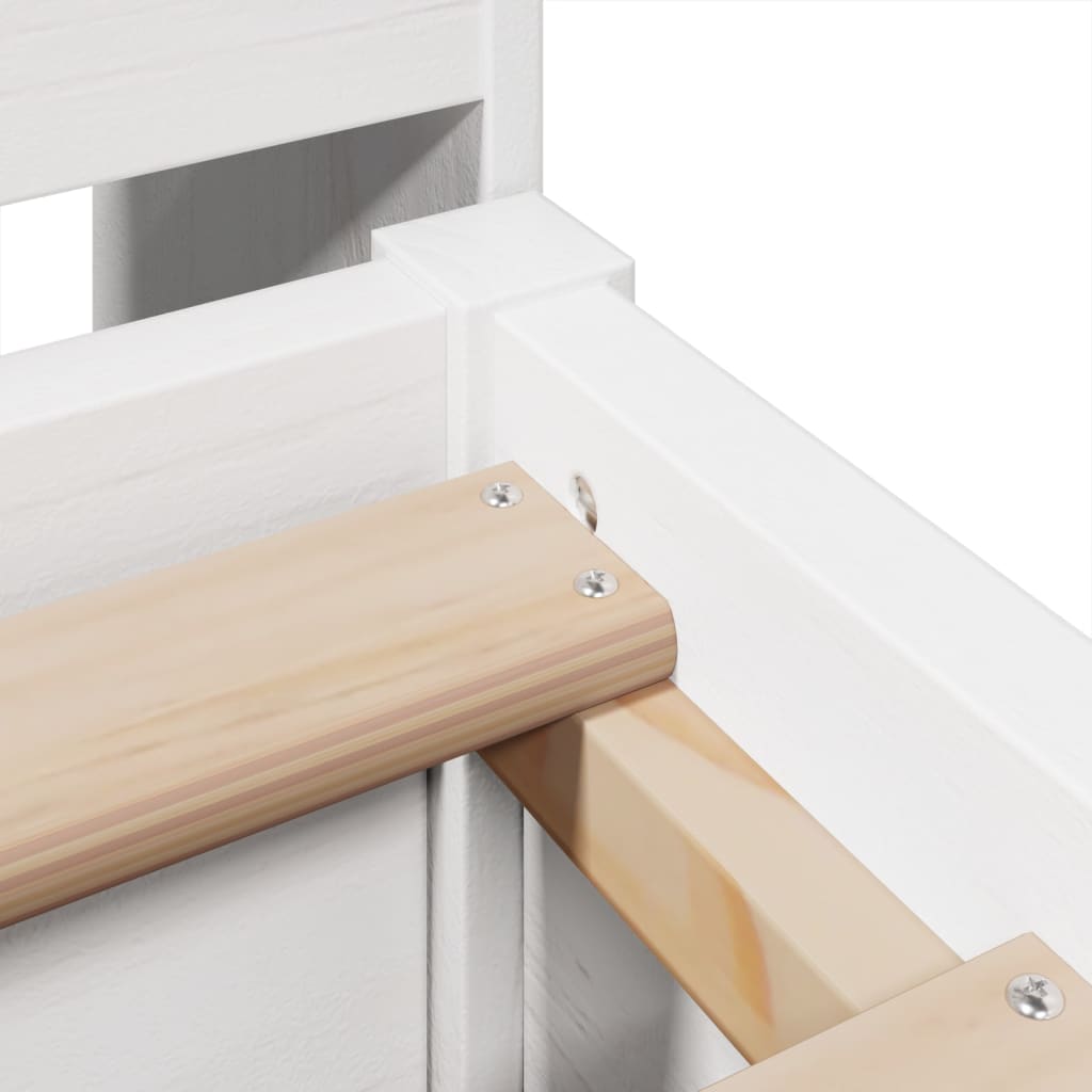 Cadre de lit sans matelas blanc 135x190 cm bois de pin massif - XIOS