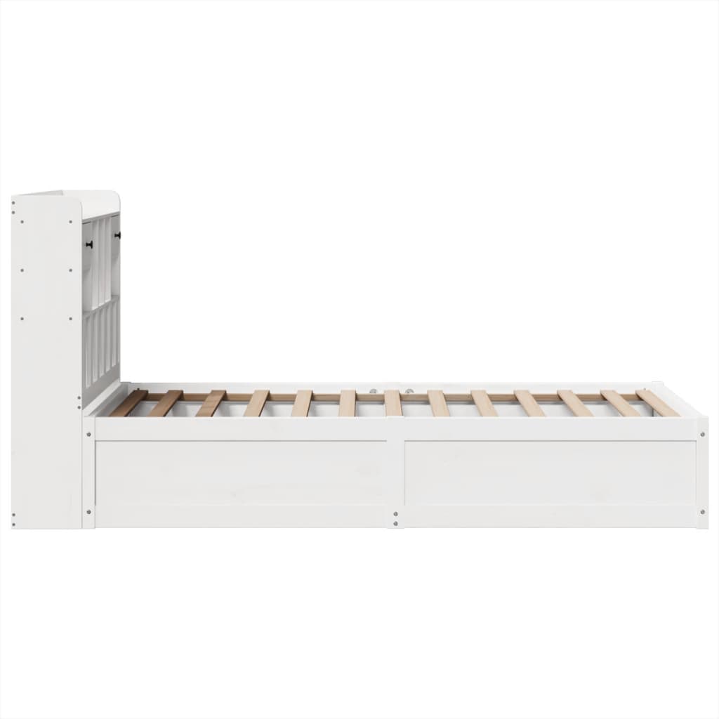 Cadre de lit sans matelas blanc 75x190 cm bois de pin massif - XIOS