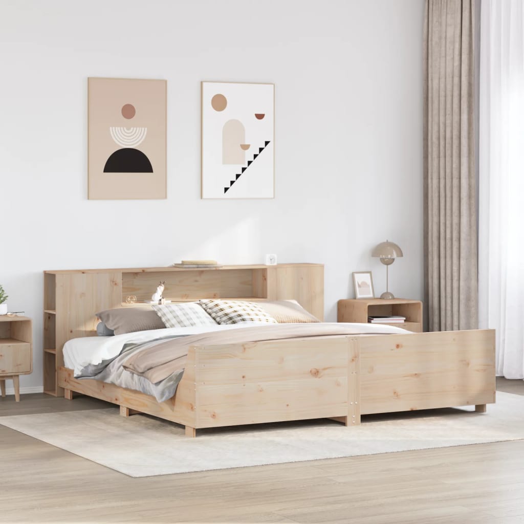 Cadre de lit sans matelas 180x200 cm bois massif de pin - XIOS