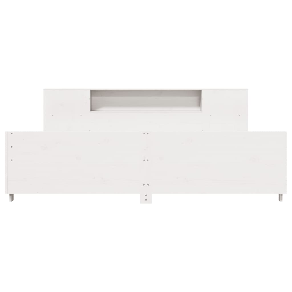 Cadre de lit sans matelas blanc 180x200 cm bois massif de pin - XIOS