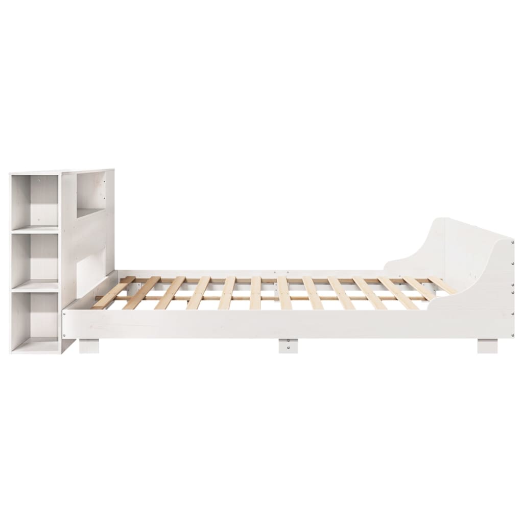 Cadre de lit sans matelas blanc 180x200 cm bois massif de pin - XIOS