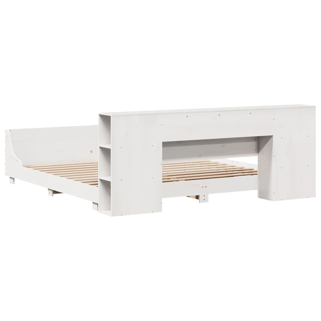 Cadre de lit sans matelas blanc 180x200 cm bois massif de pin - XIOS