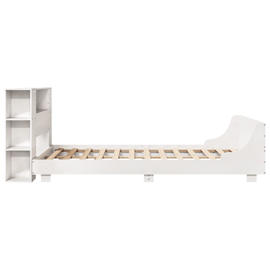 Cadre de lit sans matelas blanc 160x200 cm bois de pin massif - XIOS