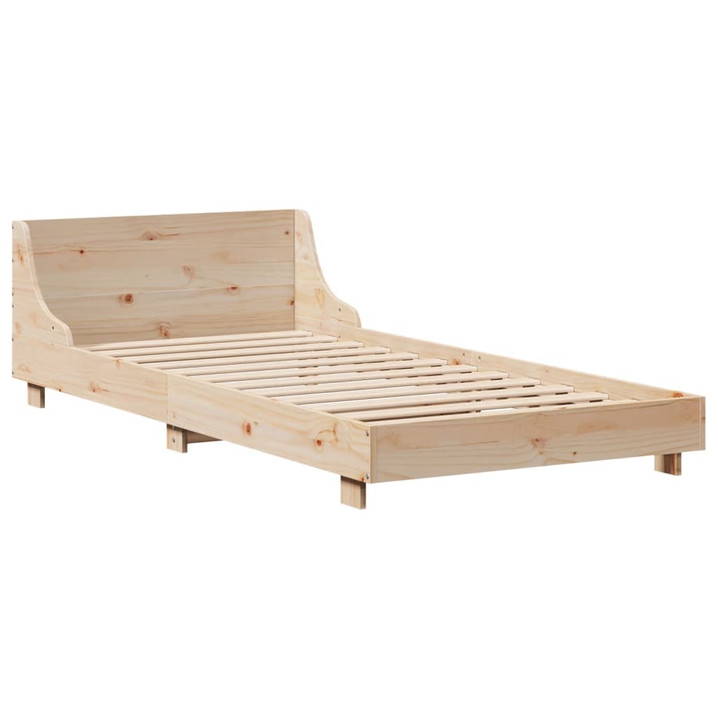 Cadre de lit sans matelas 100x200 cm bois massif de pin - XIOS