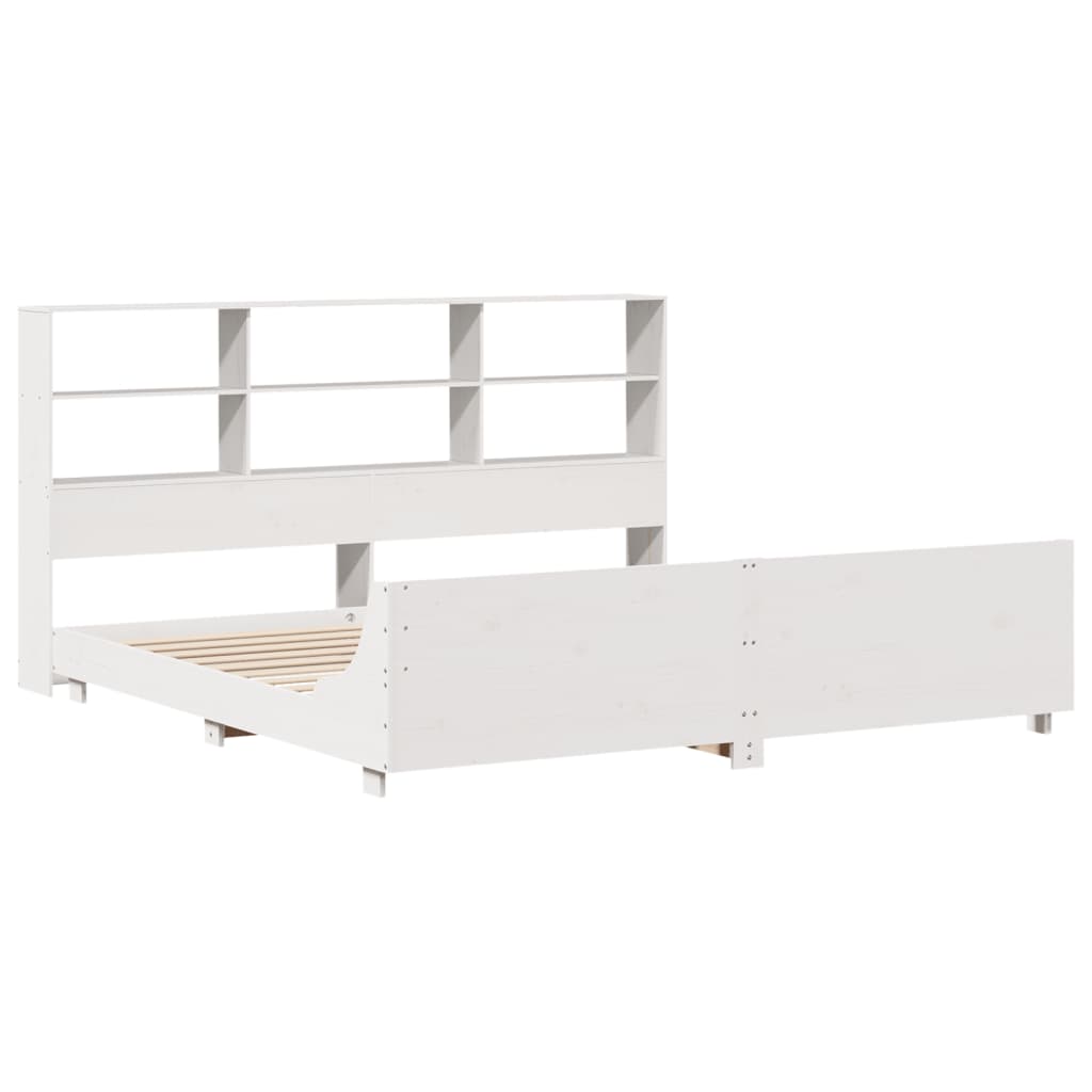 Cadre de lit sans matelas blanc 180x200 cm bois massif de pin - XIOS
