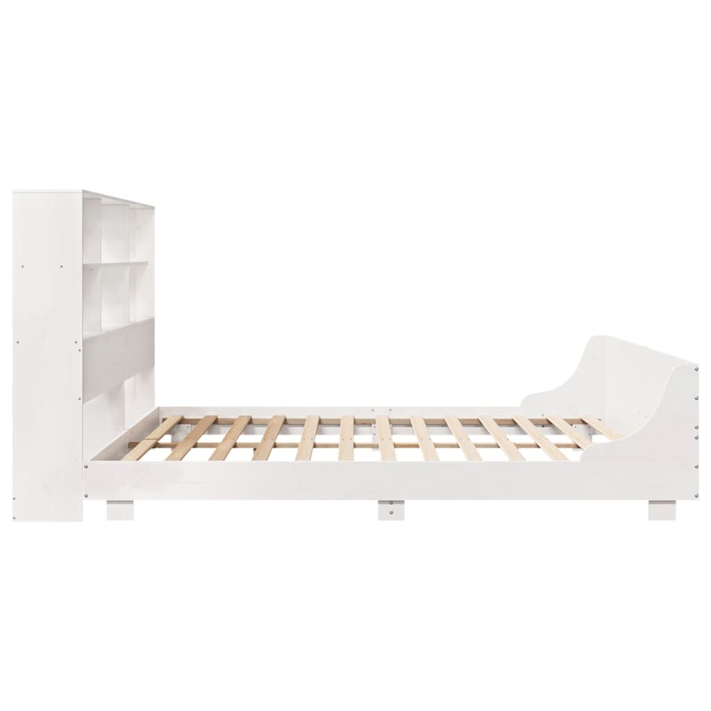 Cadre de lit sans matelas blanc 180x200 cm bois massif de pin - XIOS