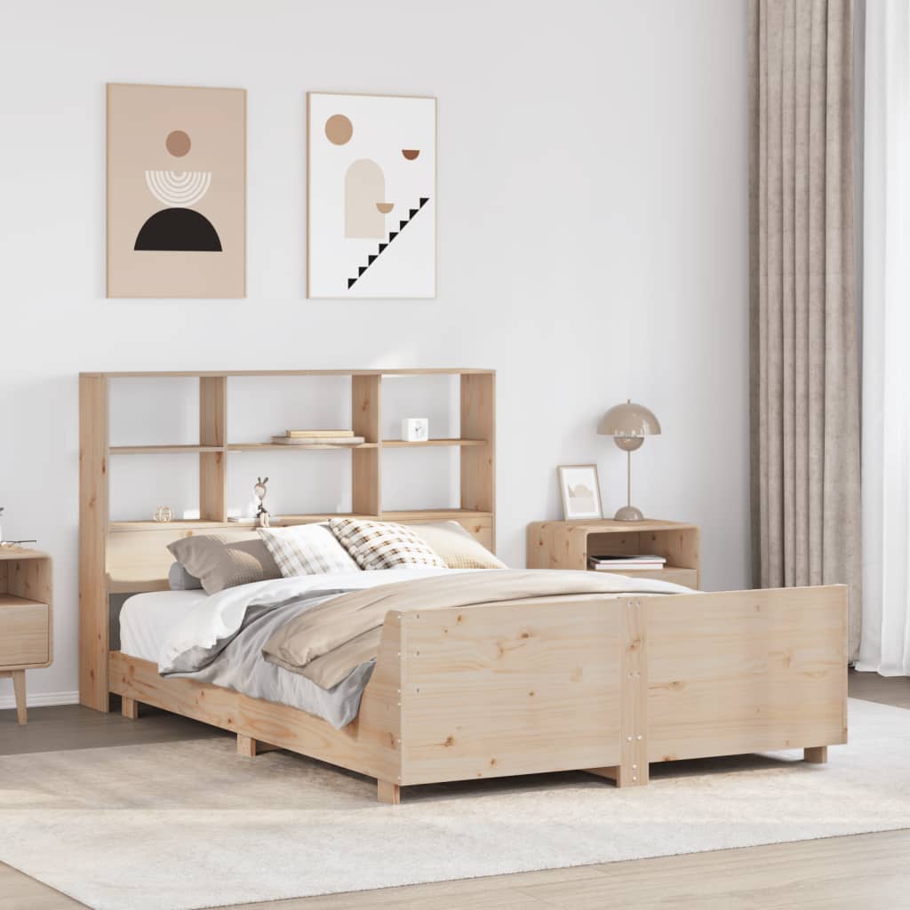 Cadre de lit sans matelas 150x200 cm bois de pin massif - XIOS