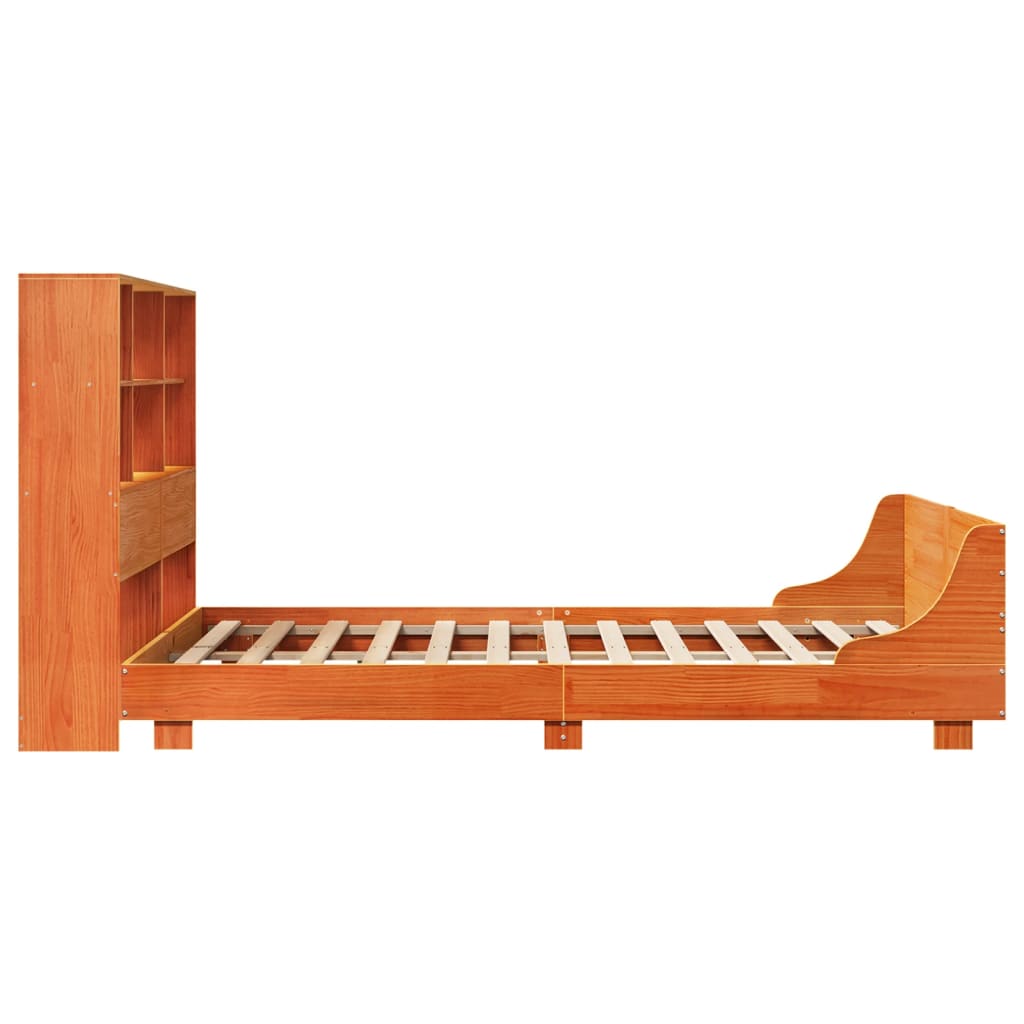 Cadre de lit sans matelas cire marron 150x200cm bois pin massif - XIOS