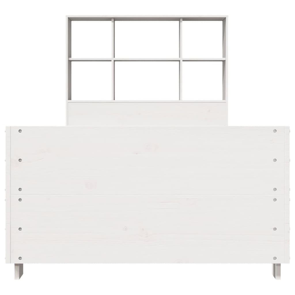 Cadre de lit sans matelas blanc 90x200 cm bois de pin massif - XIOS