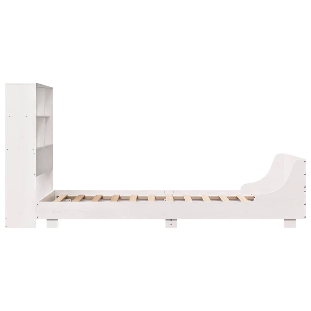 Cadre de lit sans matelas blanc 90x200 cm bois de pin massif - XIOS