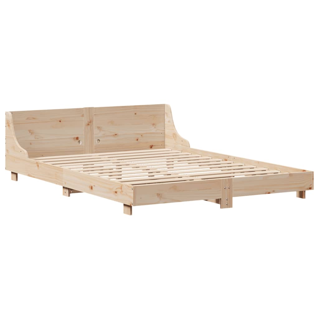 Cadre de lit sans matelas 120x190 cm bois de pin massif - XIOS