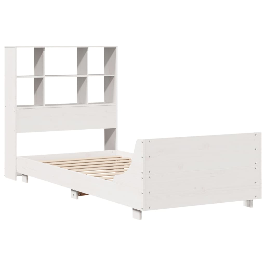 Cadre de lit sans matelas blanc 90x190 cm bois de pin massif - XIOS