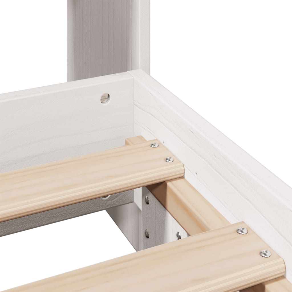 Cadre de lit sans matelas blanc 90x190 cm bois de pin massif - XIOS