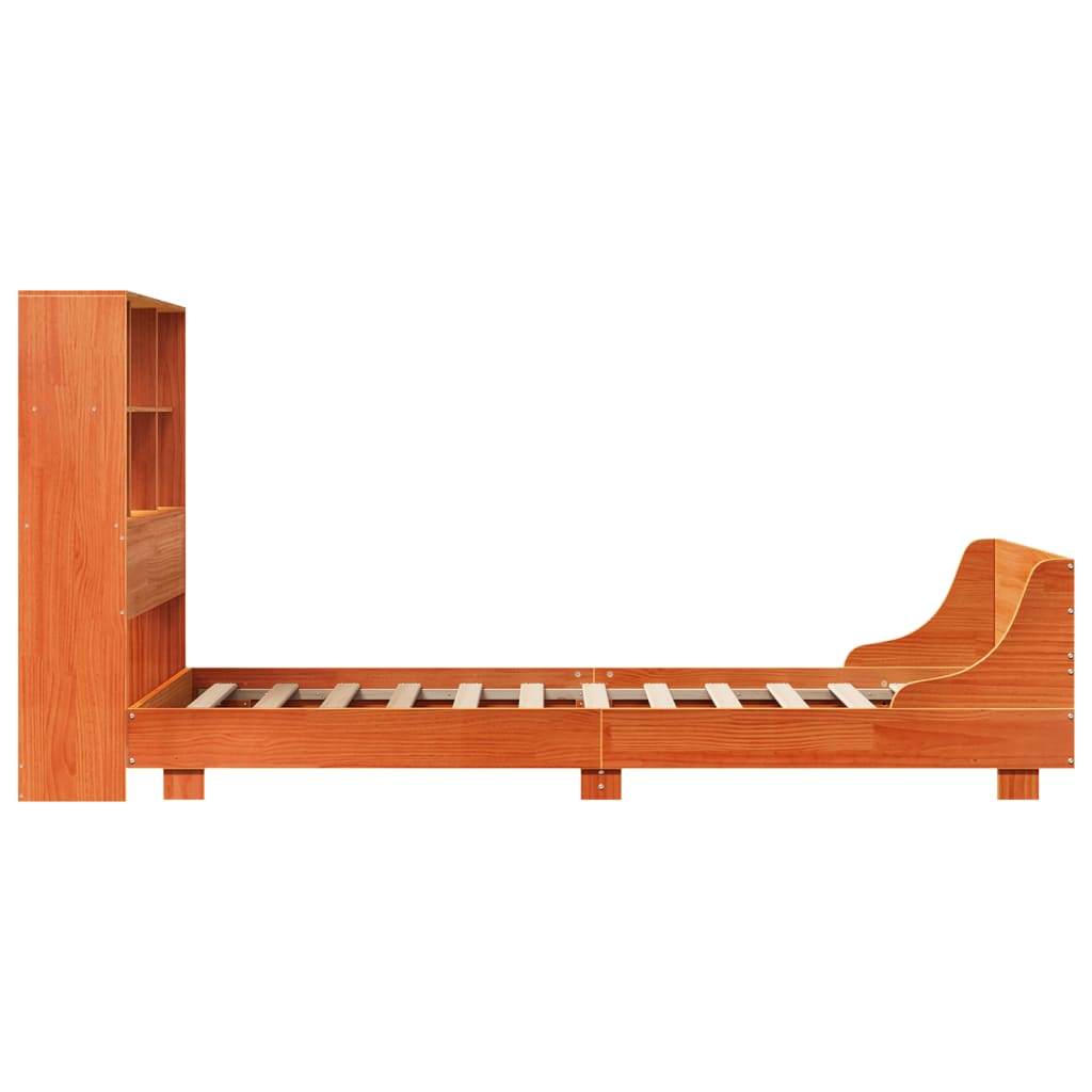 Cadre de lit sans matelas cire marron 75x190 cm bois pin massif - XIOS