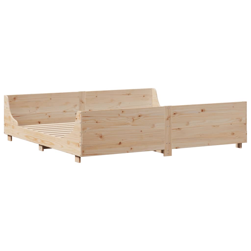 Cadre de lit sans matelas 200x200 cm bois massif de pin - XIOS