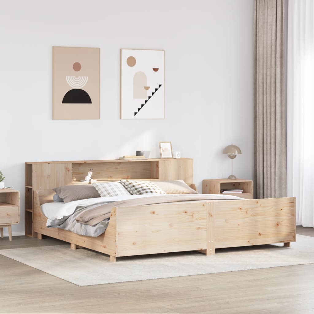 Cadre de lit sans matelas 200x200 cm bois massif de pin - XIOS