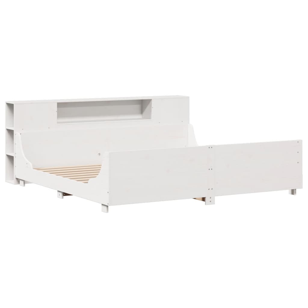 Cadre de lit sans matelas blanc 180x200 cm bois massif de pin - XIOS