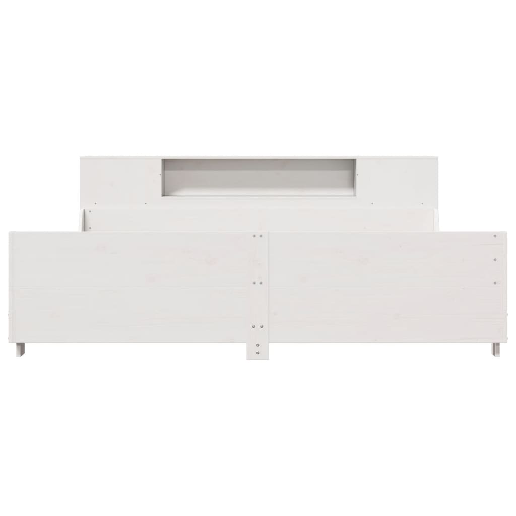 Cadre de lit sans matelas blanc 180x200 cm bois massif de pin - XIOS