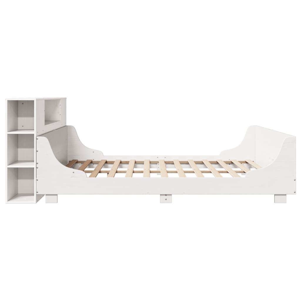 Cadre de lit sans matelas blanc 180x200 cm bois massif de pin - XIOS