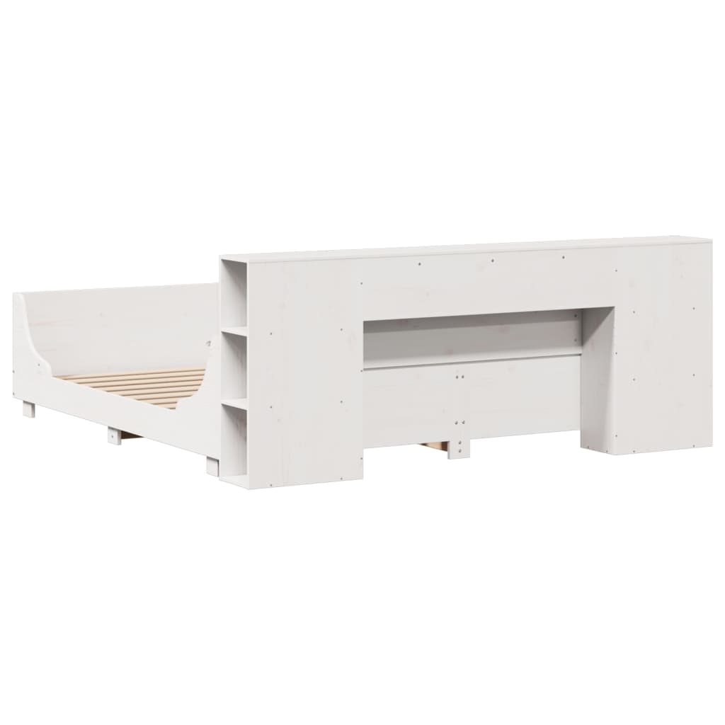 Cadre de lit sans matelas blanc 180x200 cm bois massif de pin - XIOS