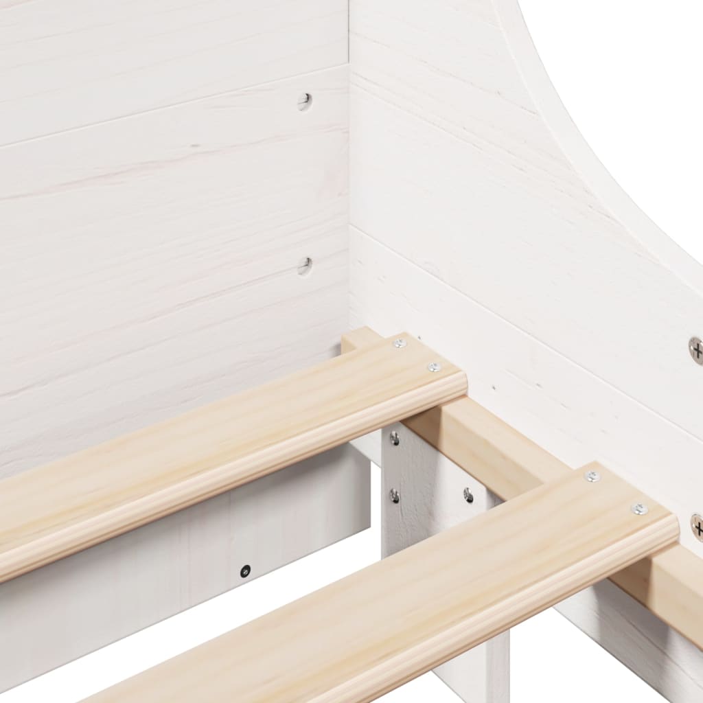 Cadre de lit sans matelas blanc 180x200 cm bois massif de pin - XIOS