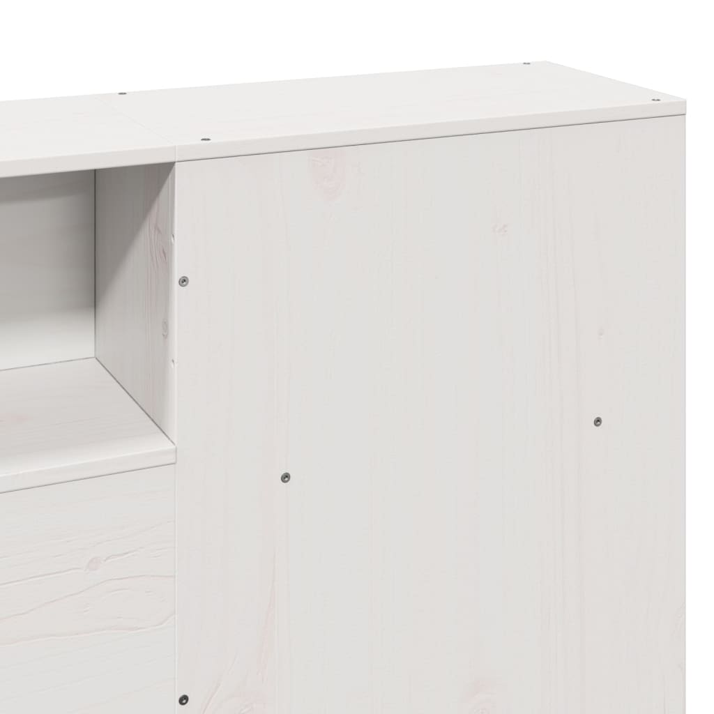 Cadre de lit sans matelas blanc 180x200 cm bois massif de pin - XIOS