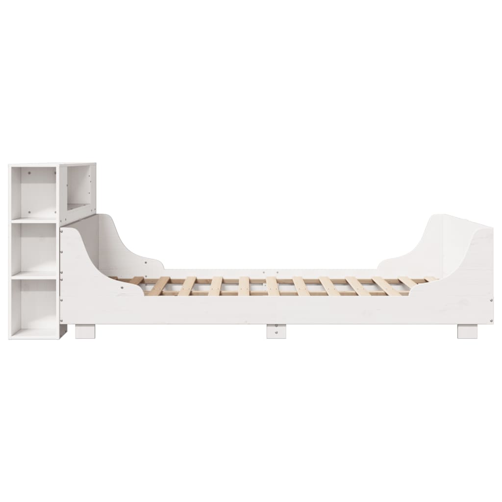 Cadre de lit sans matelas blanc 160x200 cm bois de pin massif - XIOS