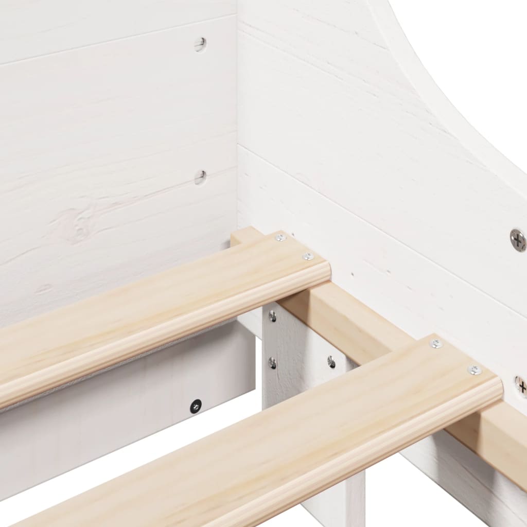 Cadre de lit sans matelas blanc 160x200 cm bois de pin massif - XIOS